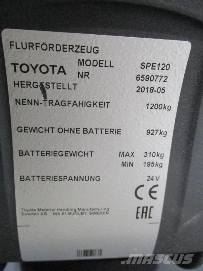 Toyota SPE120 Lavansiirtotrukit ajotasolla