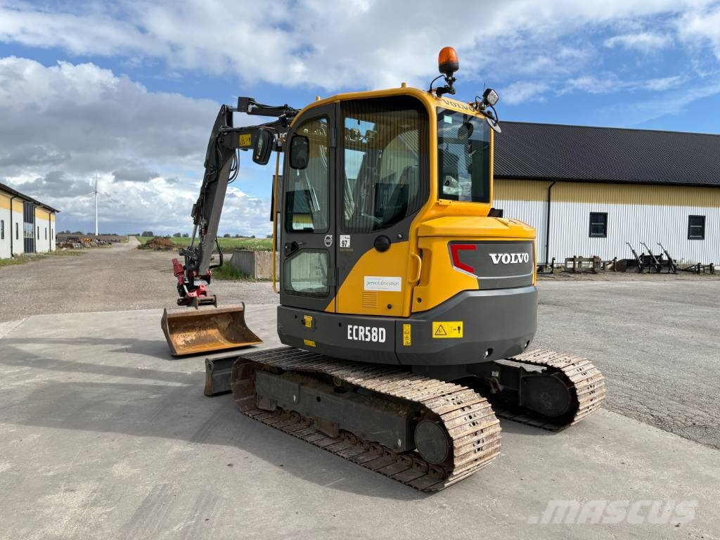 Volvo ECR58D grävmaskin, rototilt, stållarver Rataslaadurid
