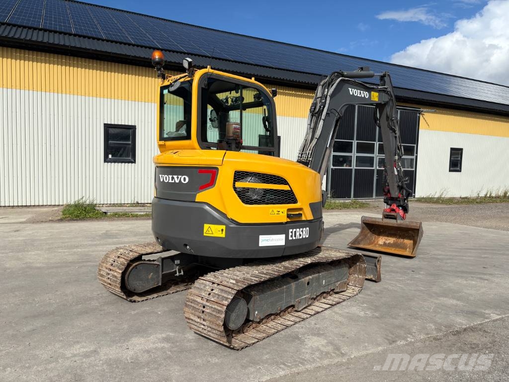 Volvo ECR58D grävmaskin, rototilt, stållarver Rataslaadurid