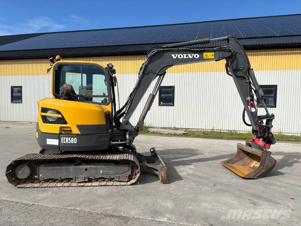 Volvo ECR58D grävmaskin, rototilt, stållarver Rataslaadurid