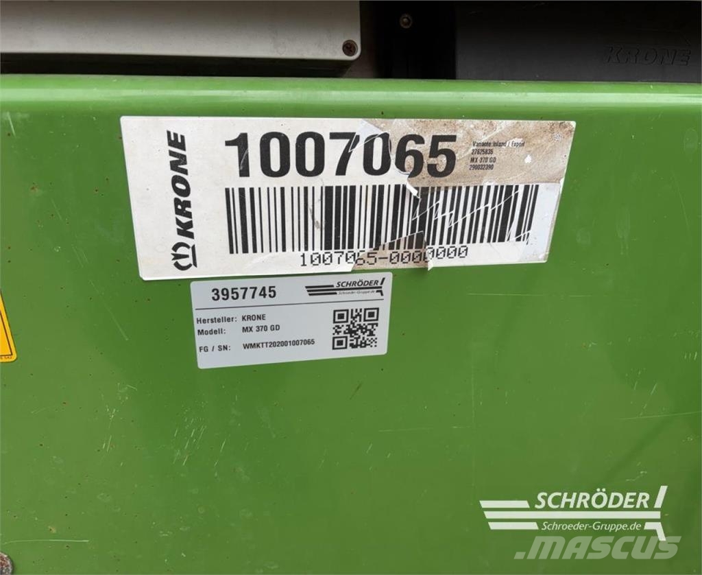 Krone MX 370 GD Atrelados auto-carregadores