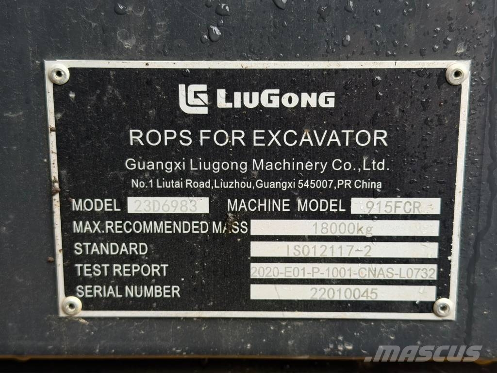 LiuGong 915 FCR / Rototilt / 3x Kauha / Rasvari / Eber / Telakaivukoneet