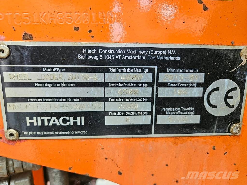 Hitach ZW 150 - 6 Cargadoras sobre ruedas