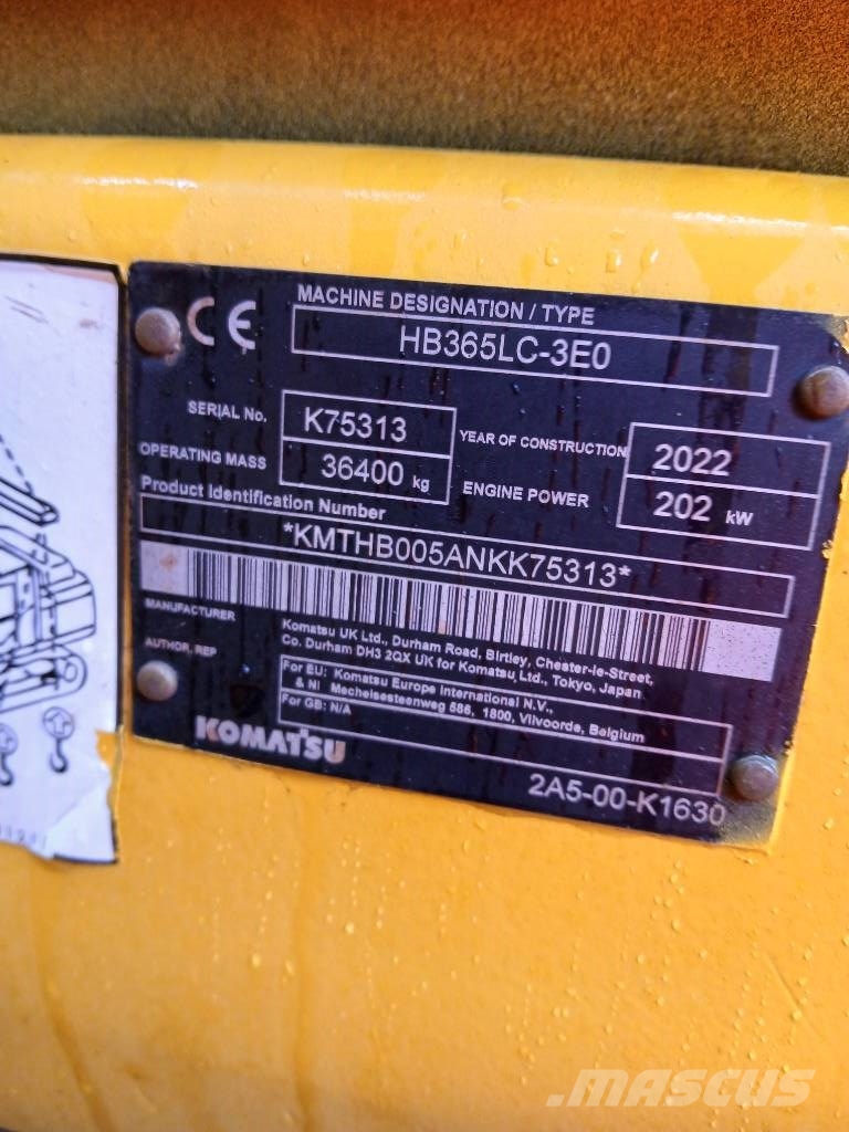 Komatsu HB365LC-3 Hybrid Excavadoras de cadenas