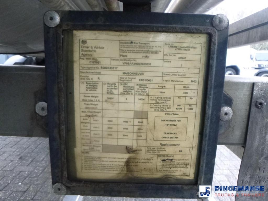 Maisonneuve Chemical tank inox (non ADR) 30 m3 / 1 comp Semirremolques cisterna