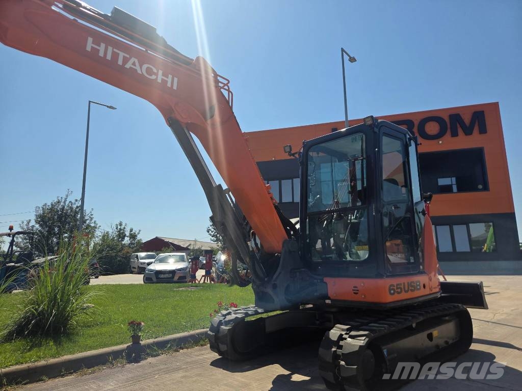 Hitachi ZX 65 USB-6, Quick coupler+3 buckets+breaker MTB25 Minikoparki