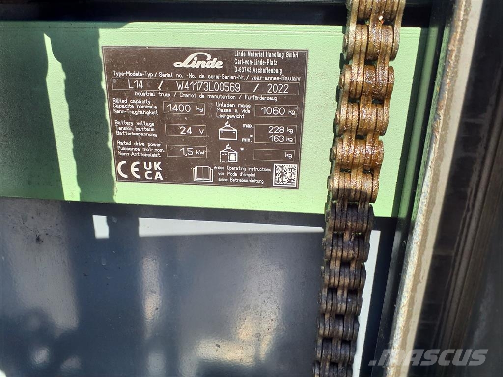 Linde L14 Samopogonski ručni viličari
