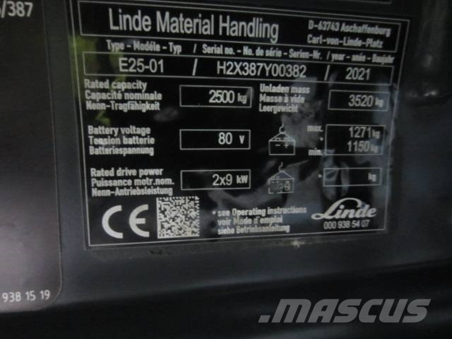 Linde E 25 Electric forklifts