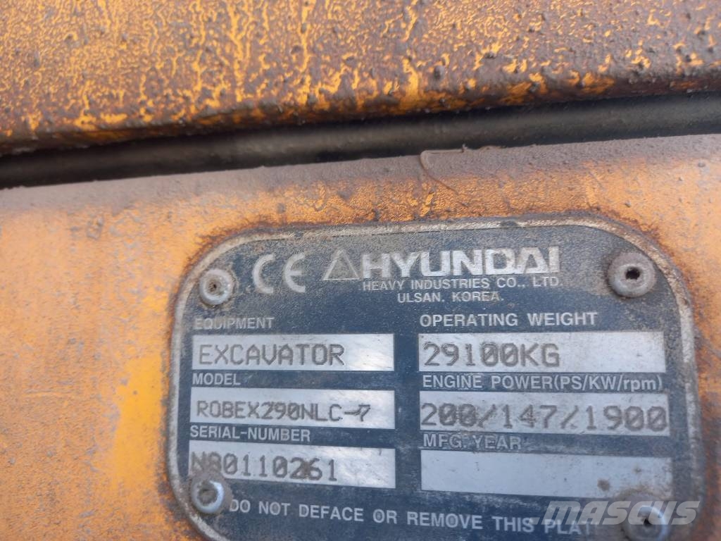 Hyundai R290NLC-7 Vidēja lieluma ekskavatori 7 t - 12 t