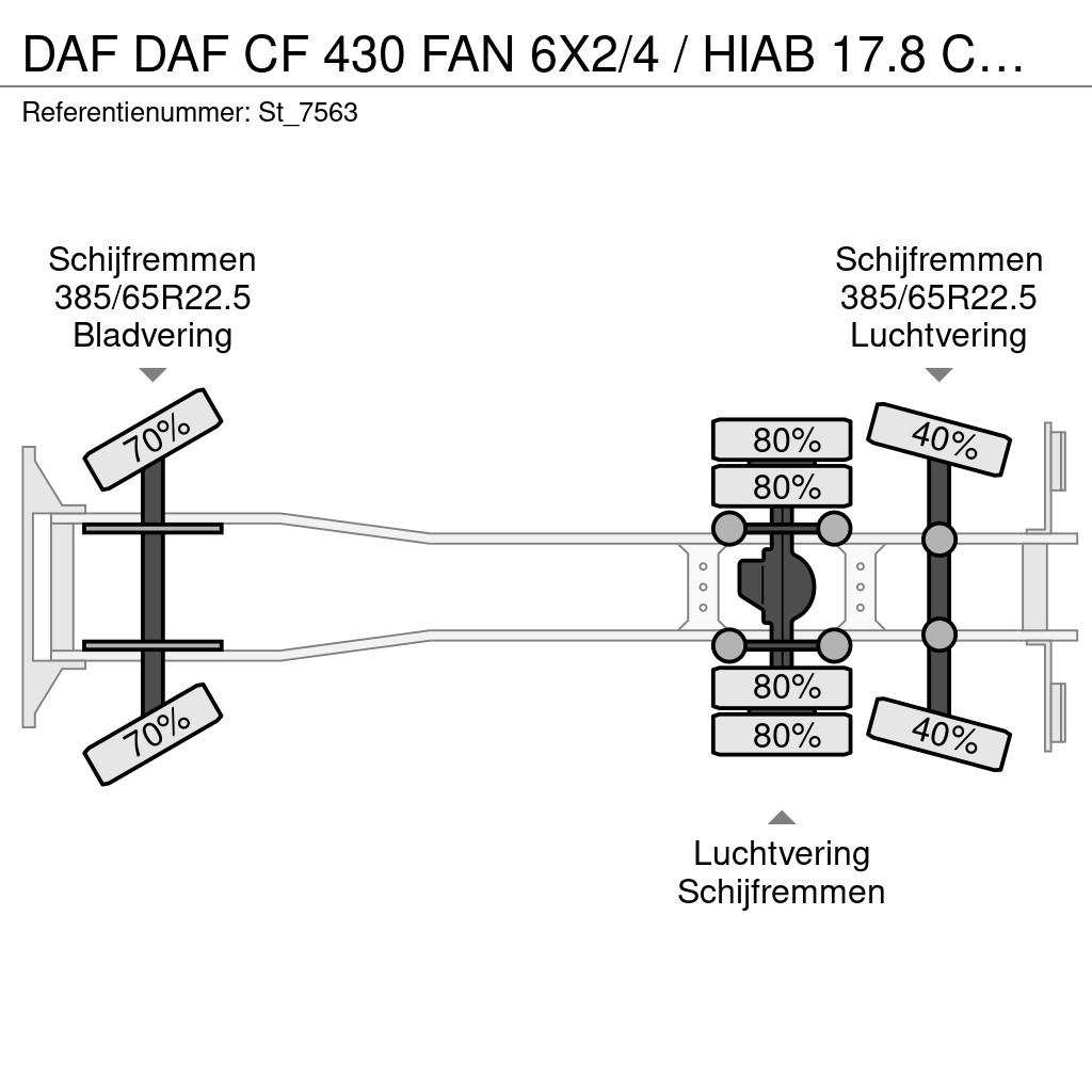 DAF CF 430 FAN 6X2/4 / HIAB 17.8 CRANE / KRAN Φορτηγά με Γερανό