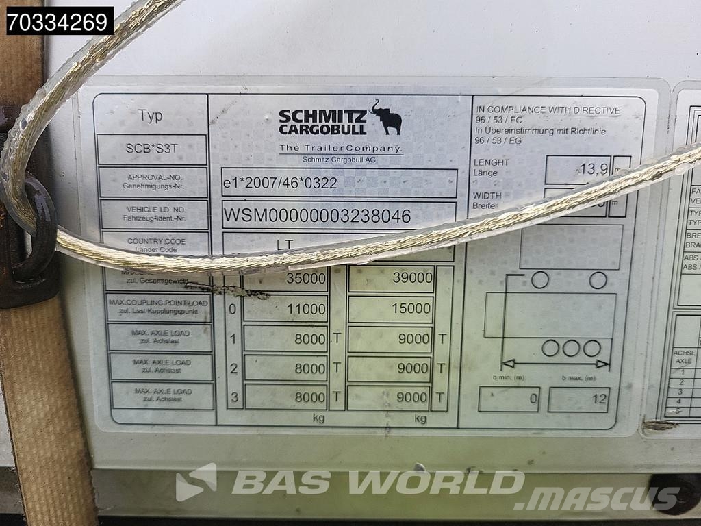Schmitz Cargobull SCB*S3T Sliding Roof Semirremolques con caja de lona