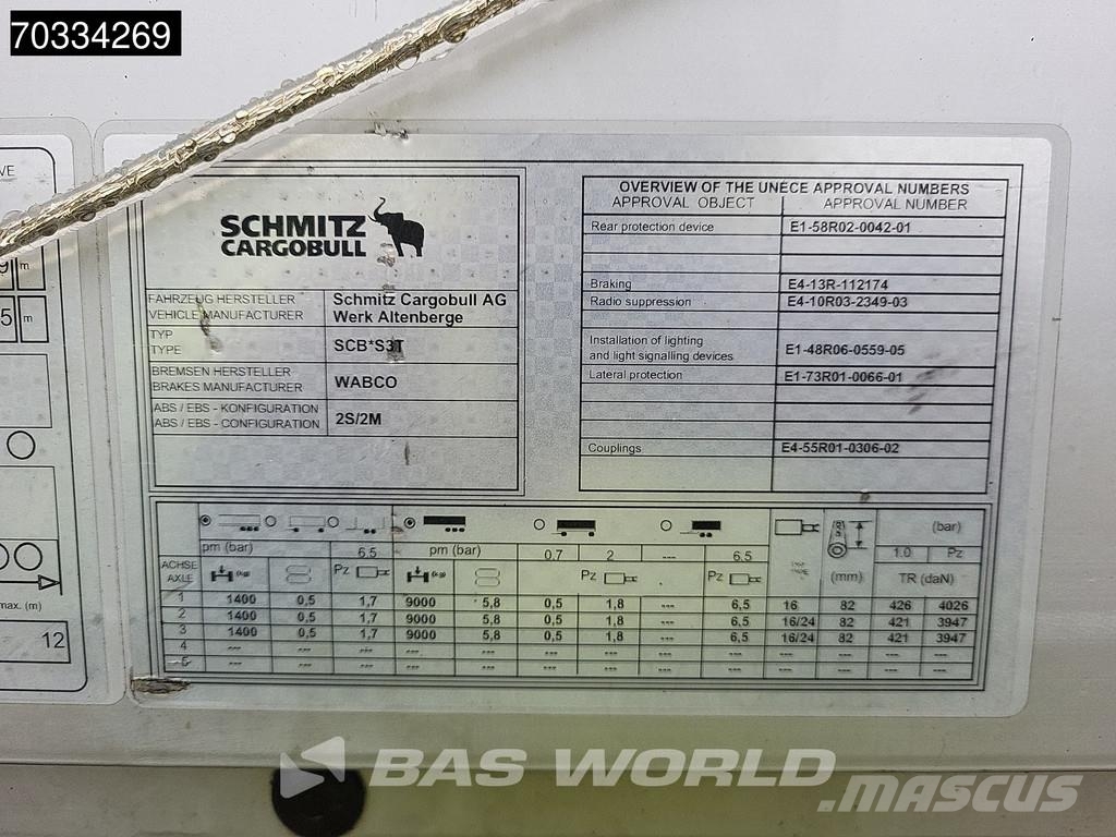 Schmitz Cargobull SCB*S3T Sliding Roof Semirremolques con caja de lona