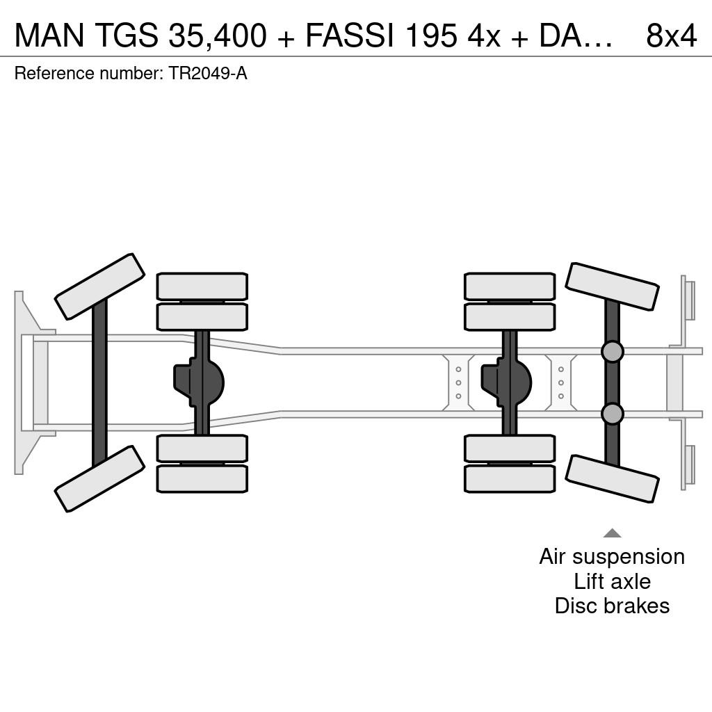 MAN TGS 35,400 + FASSI 195 4x + DALBY HOOK 30TON + 8X4 Автофургони