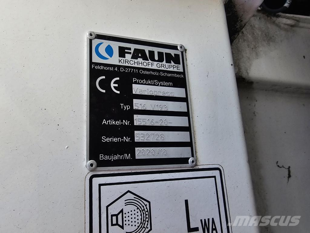 DAF CF 410 8X2/6 FAUN / BEKKER LAGRAM 16m3 / WAS INSTA Kamioni sa kranom