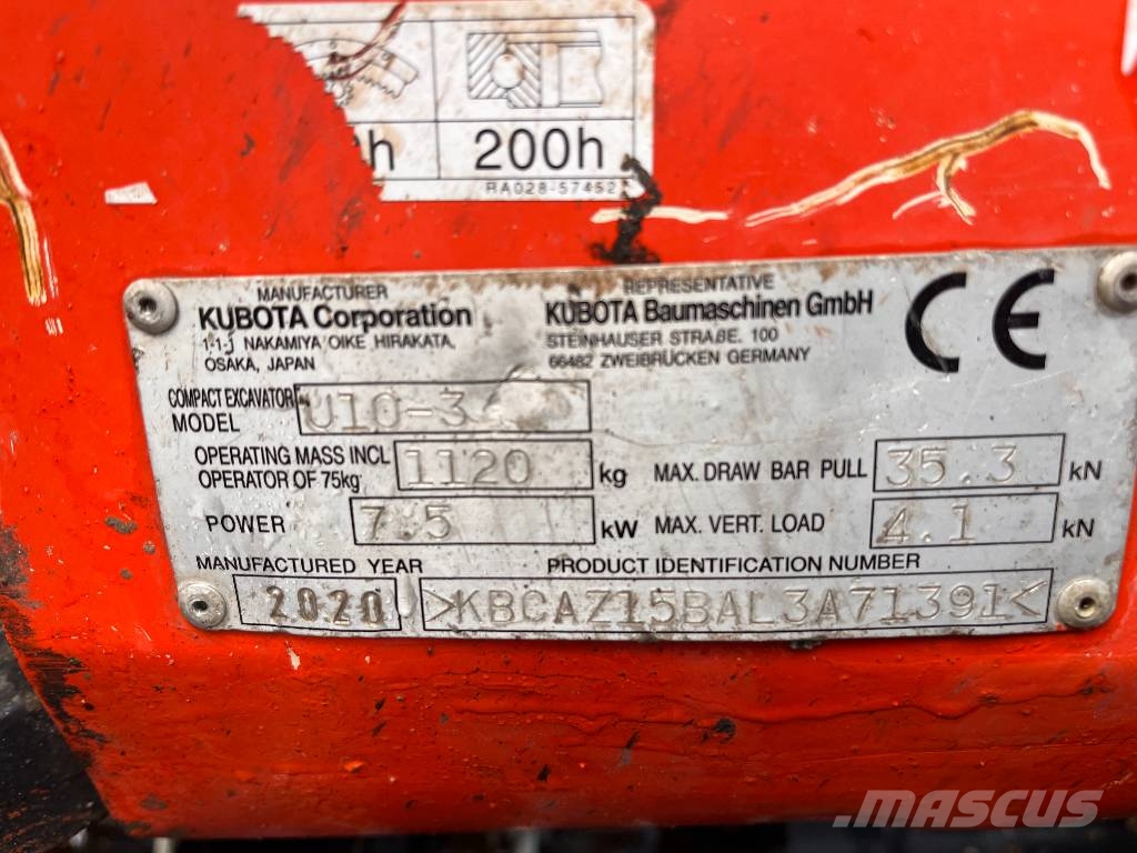 Kubota U 10-3 G Мини-экскаваторы