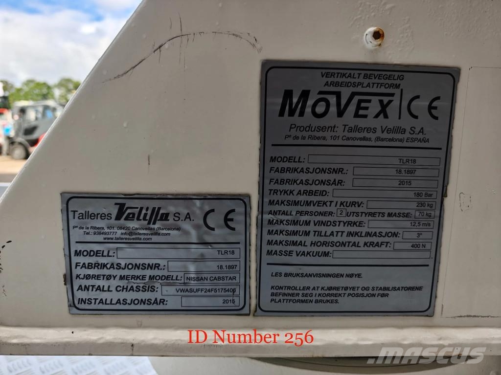 Nissan Cabstar 35.12 NT400 Movex TLR 18 المنصات الهوائية المثبتة على شاحنة