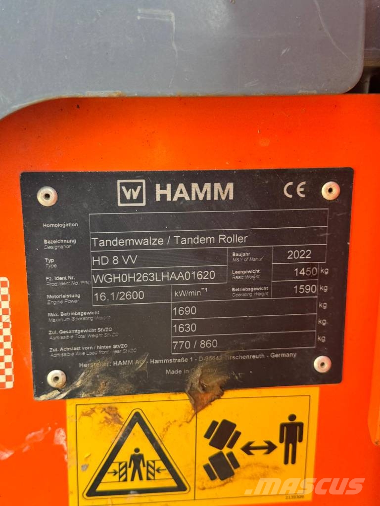 Hamm HD 8 VV مداحل ثنائية الاسطوانة