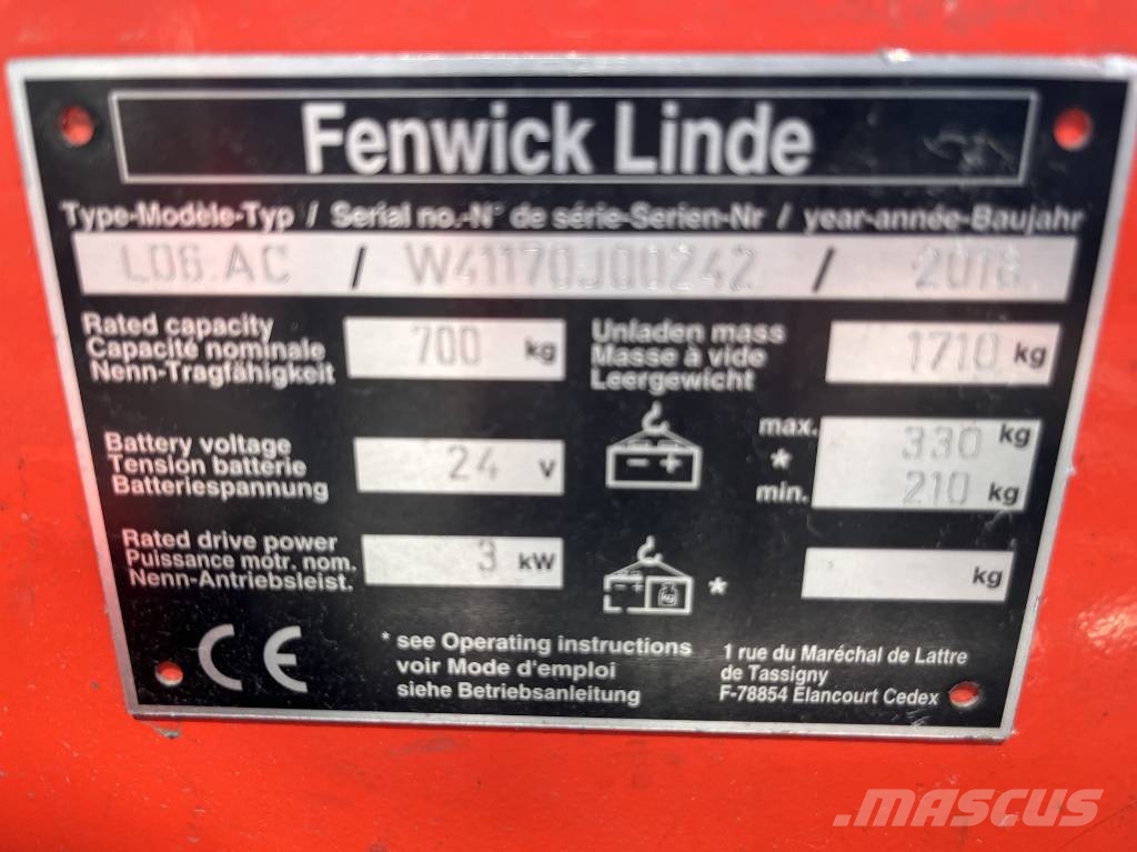 Linde L 06 AC /170/ V-4284 OB شاحنات مناولة ذاتية الدفع