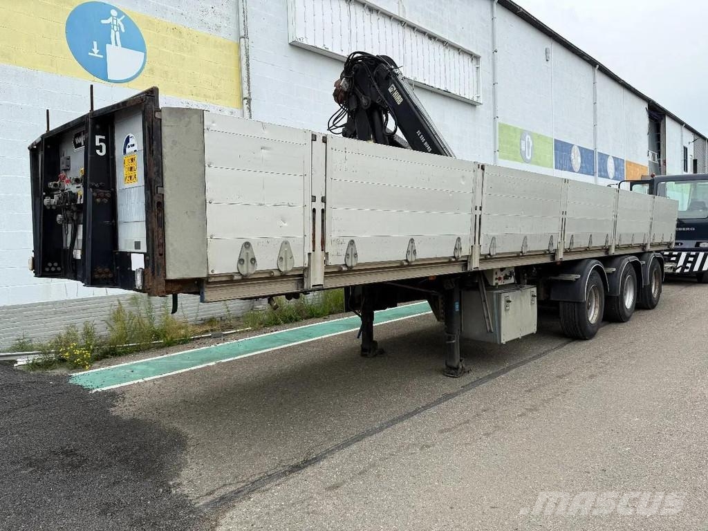Van Hool VHLO-205 AN 3 AXLE SAF + HIAB 099E - 1 HIPRO + REM Semi-trailer med lad/flatbed