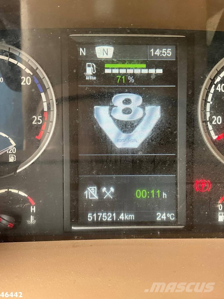 Scania R 560 V8 8x4 Retarder Hiab 24 Tonmeter laadkraan Camion benne