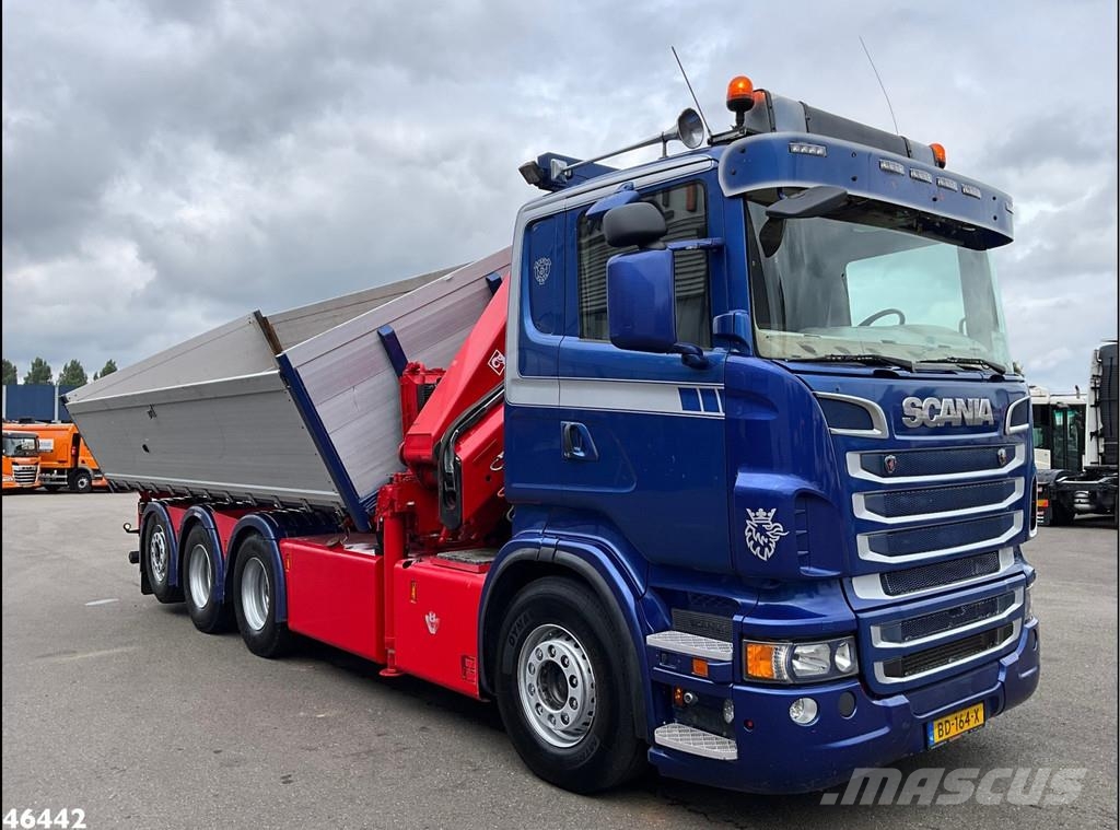 Scania R 560 V8 8x4 Retarder Hiab 24 Tonmeter laadkraan Camion benne