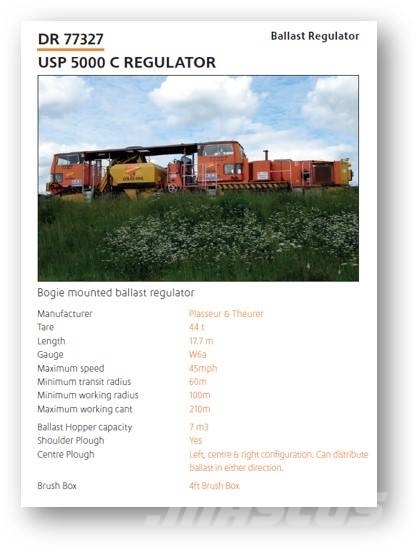 Plasser and Theurer USP 5000 C Regulator Régaleuse Održavanje železničkih pruga
