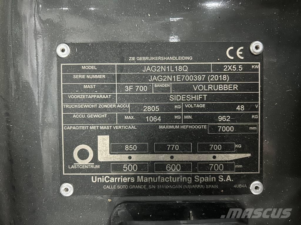 UniCarriers JAG 2 N1 L18 Q Electric forklifts