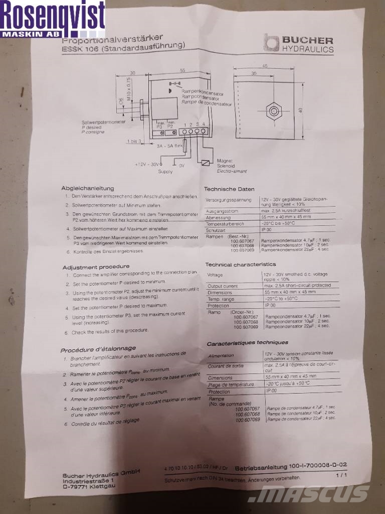 Bergmann STEUERMODUL B10 0070, B10-0070 BUSCHER ESSK 106 Elektronik