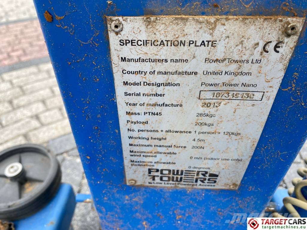 Power Tower Nano Electric Vertical Mast Work Lift 450cm 垂直升降工作台