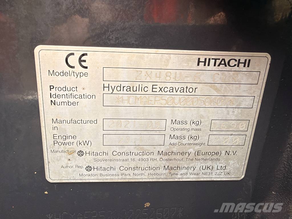 Hitachi ZX 48 U-6 5 Ton Excavator Mini bagri <7t