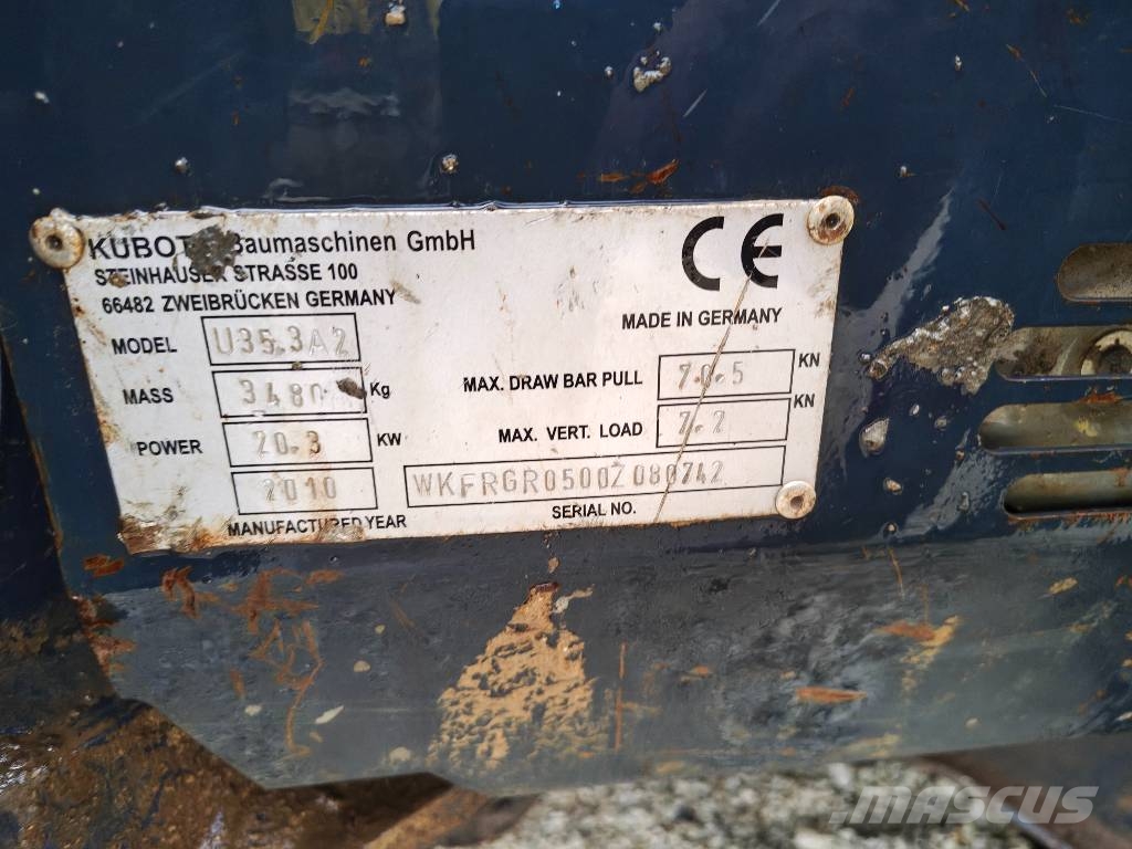Kubota U 35-3 A 2 Mini rýpadla < 7t