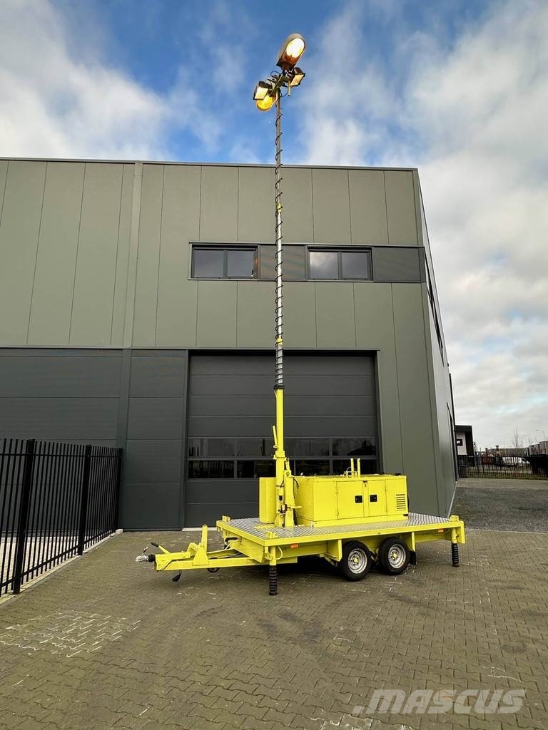 Atlas Copco Unique generator with light pole on trailer! Diesel Generators