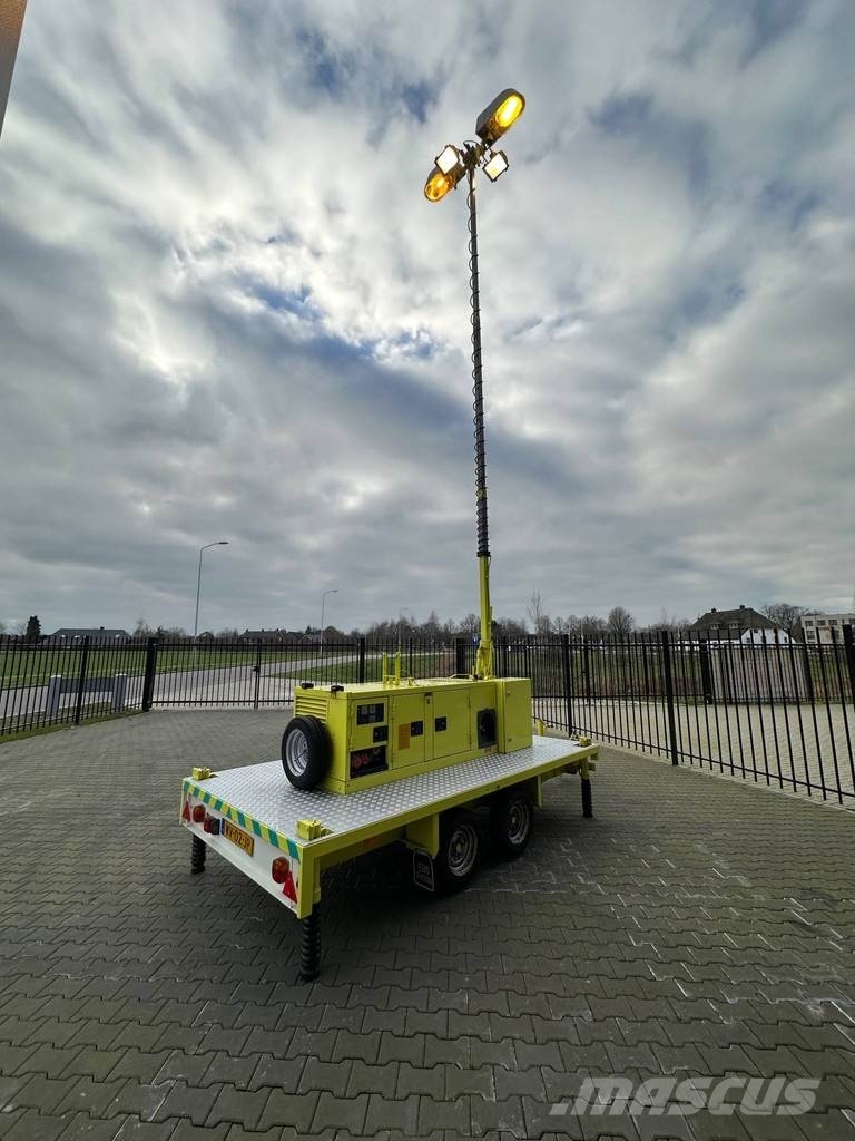 Atlas Copco Unique generator with light pole on trailer! Diesel Generators