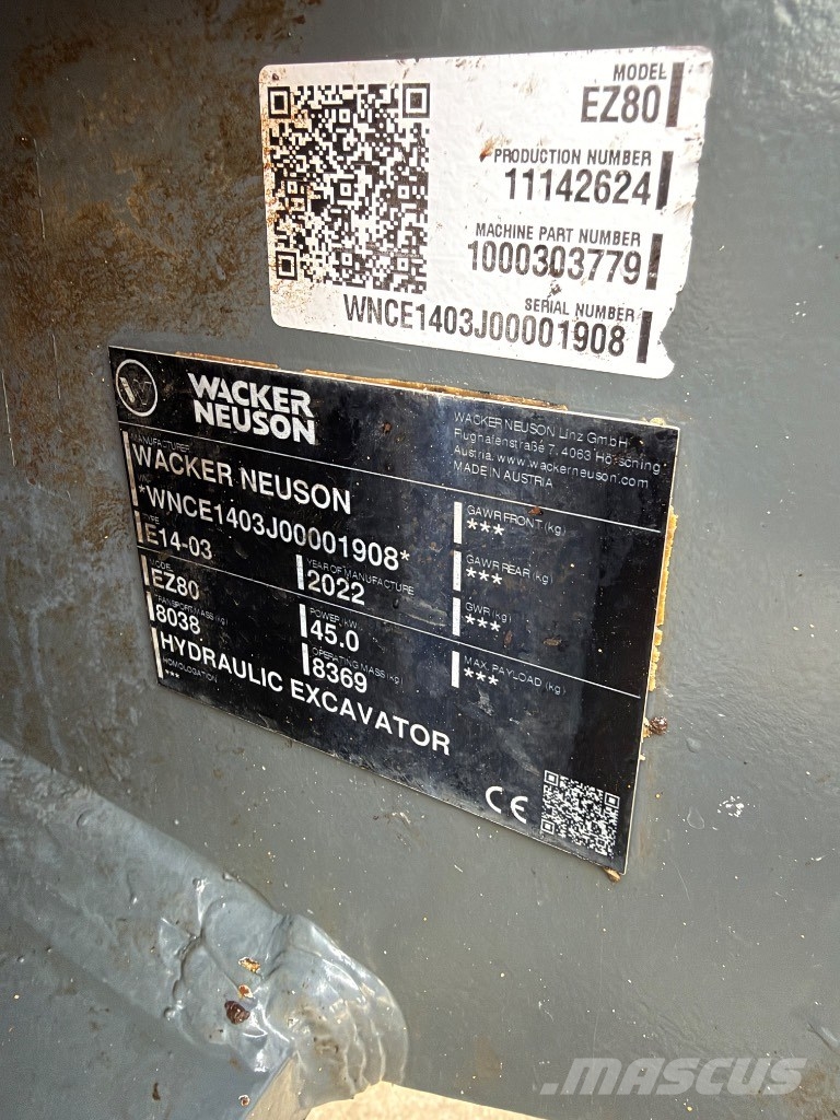 Wacker Neuson EZ 80 Vidēja lieluma ekskavatori 7 t - 12 t