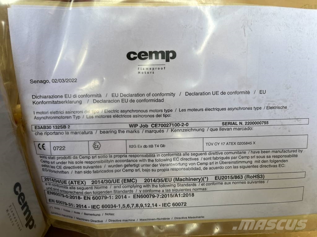 CEMP Electric Motor ATEX 400V 7,5kW 2900RPM Motores