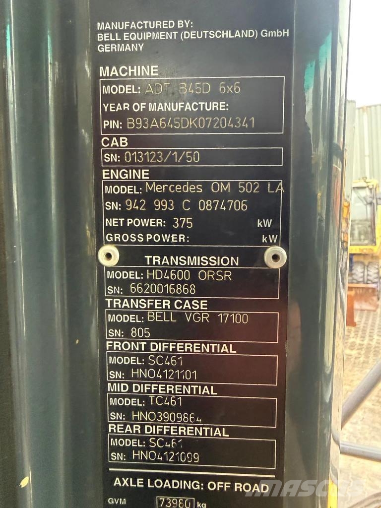 Bell B45D | 6x6 | A/C | German Machine! | 5x Available! Mezei dömperek