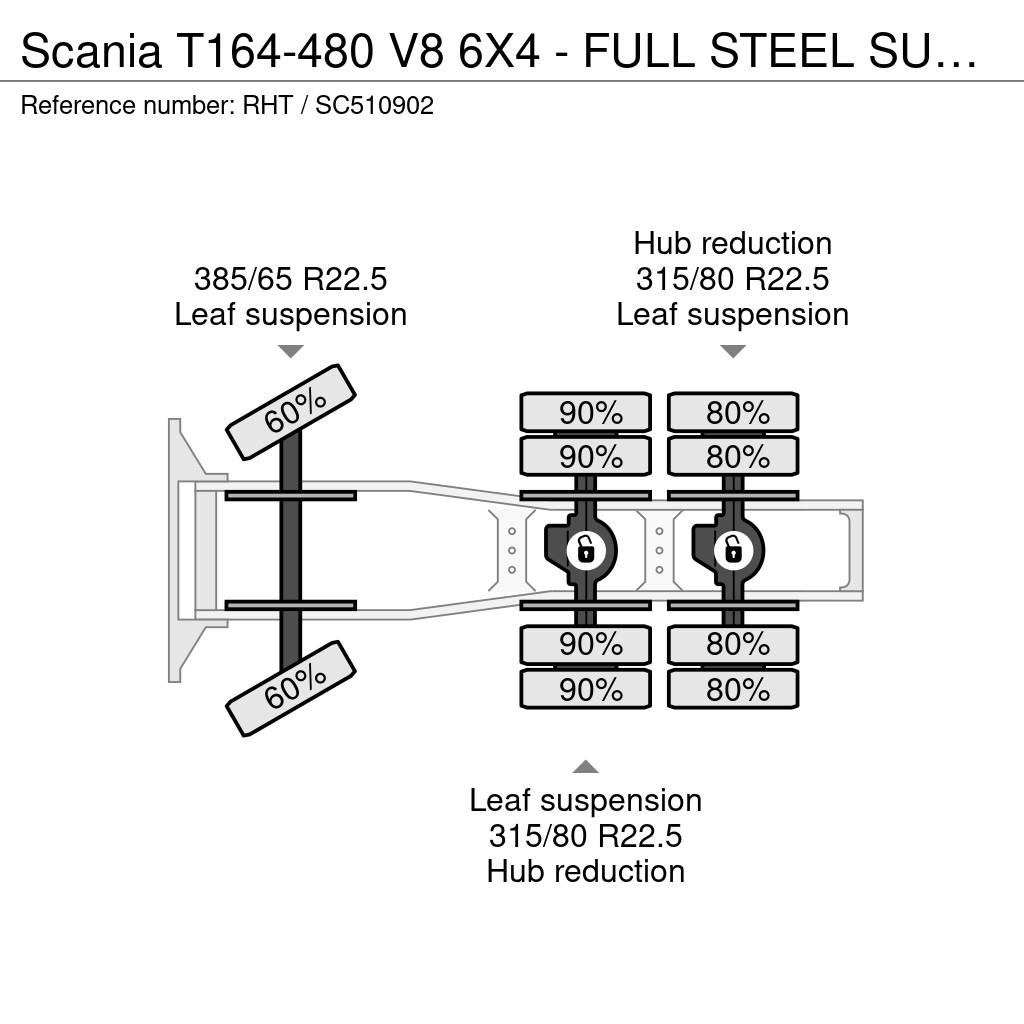 Scania T164-480 V8 6X4 - FULL STEEL SUSP. - BIG AXLES - M 牵引车