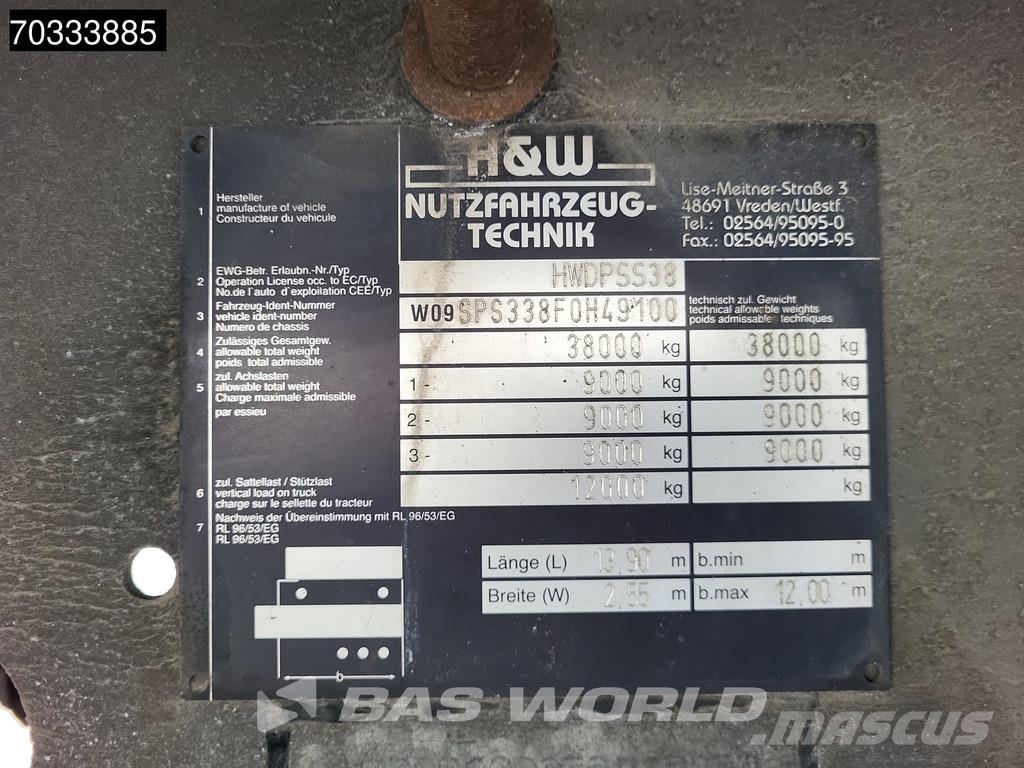 H&W NUTZFAHRZEUG-TECHNIK HWDPSS38 Hydr. Loading Floor نصف مقطورات بباب جانبي