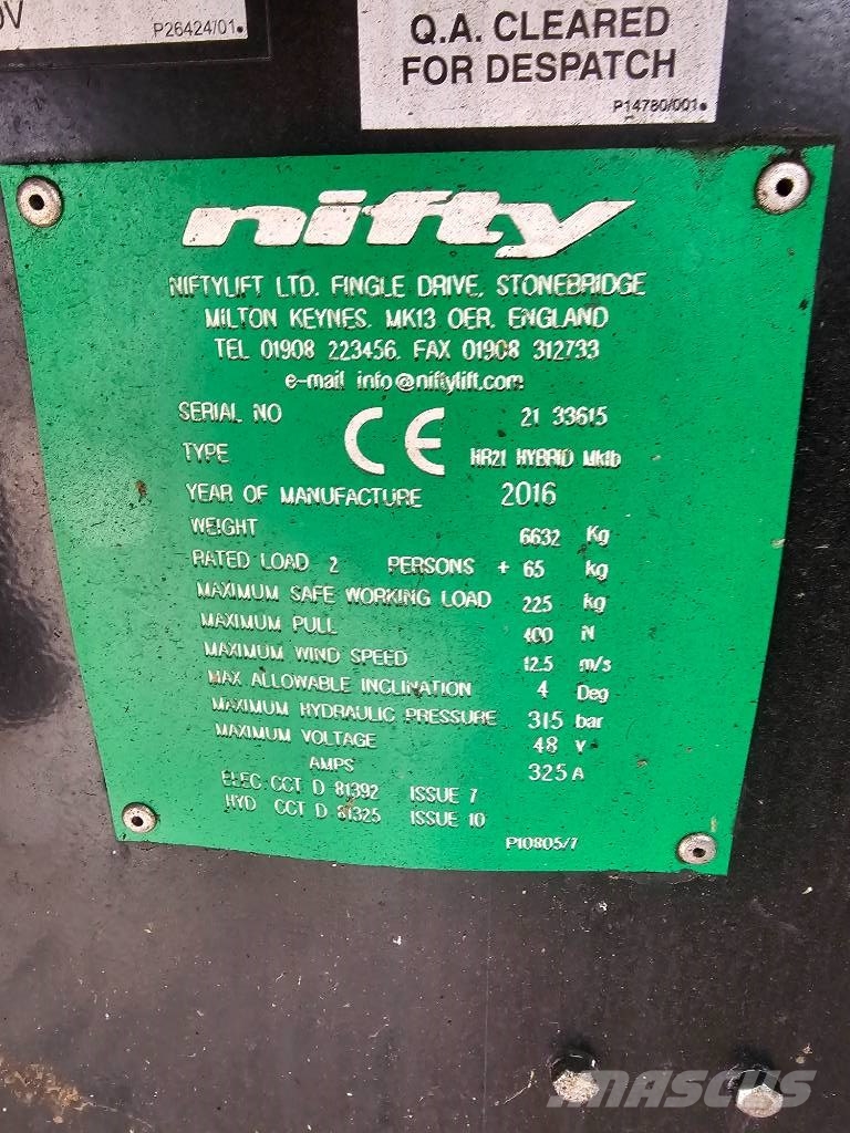 Niftylift HR21 H 曲臂高空作業車