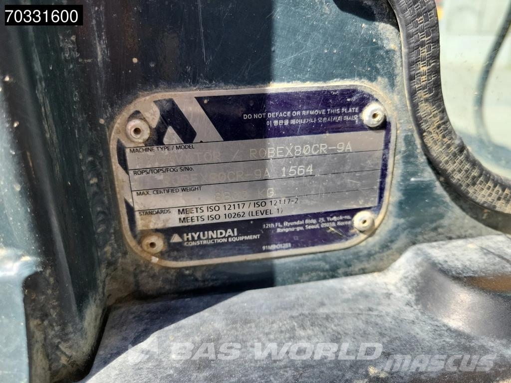 Hyundai R80 CR-9A A/C - 2 Buckets Miniekskavaatorid < 7 t