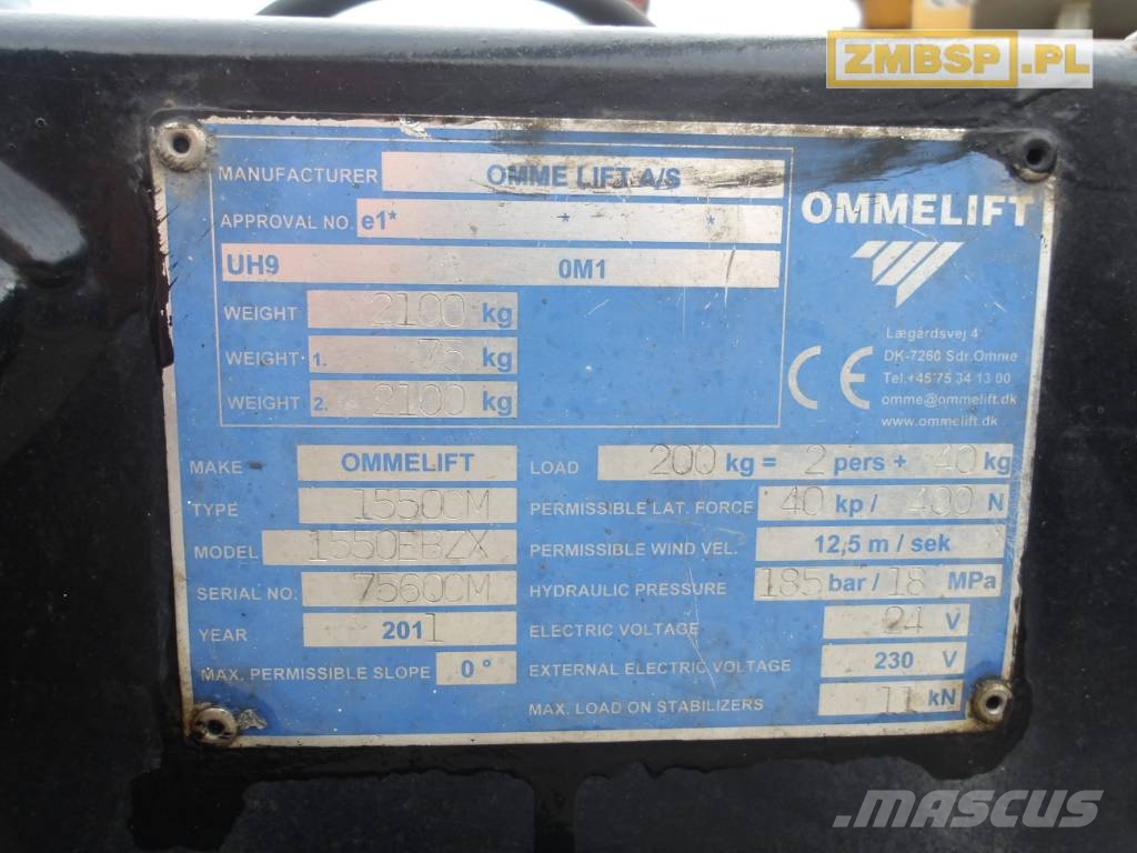Ommelift 1550 EBZX Aanhanger hoogwerkers