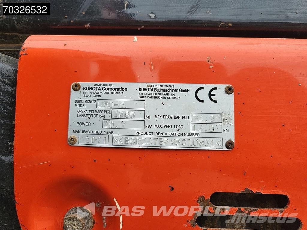 Kubota U50-5 A/C - 3 Buckets Miniexcavadoras
