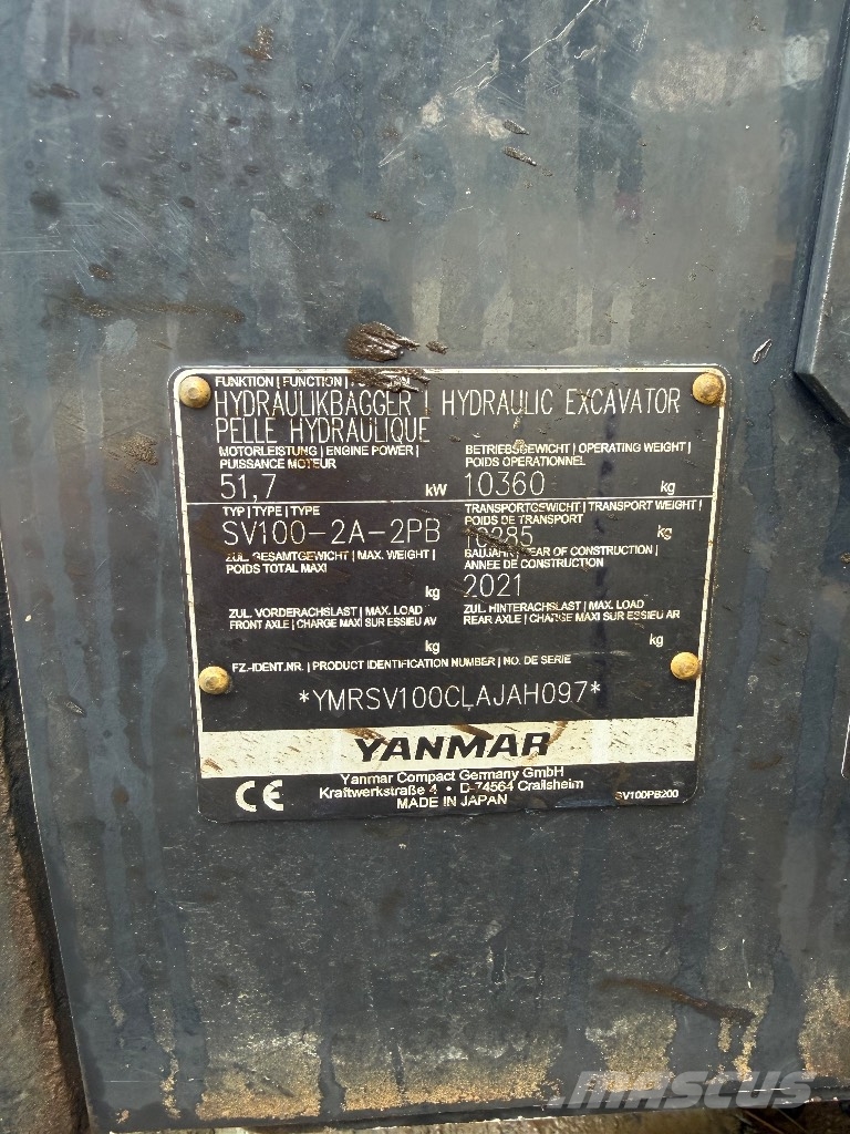 Yanmar SV 100 대형 굴삭기 29톤 이상