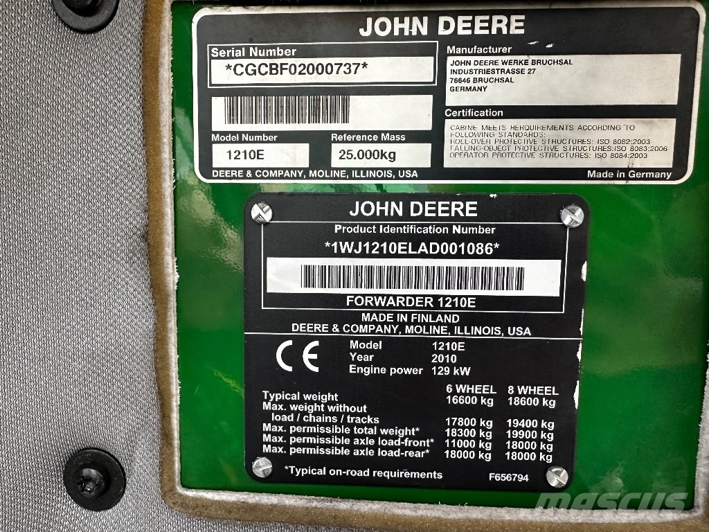 John Deere 1210E 10m CF710 KRAN Kuormatraktorit