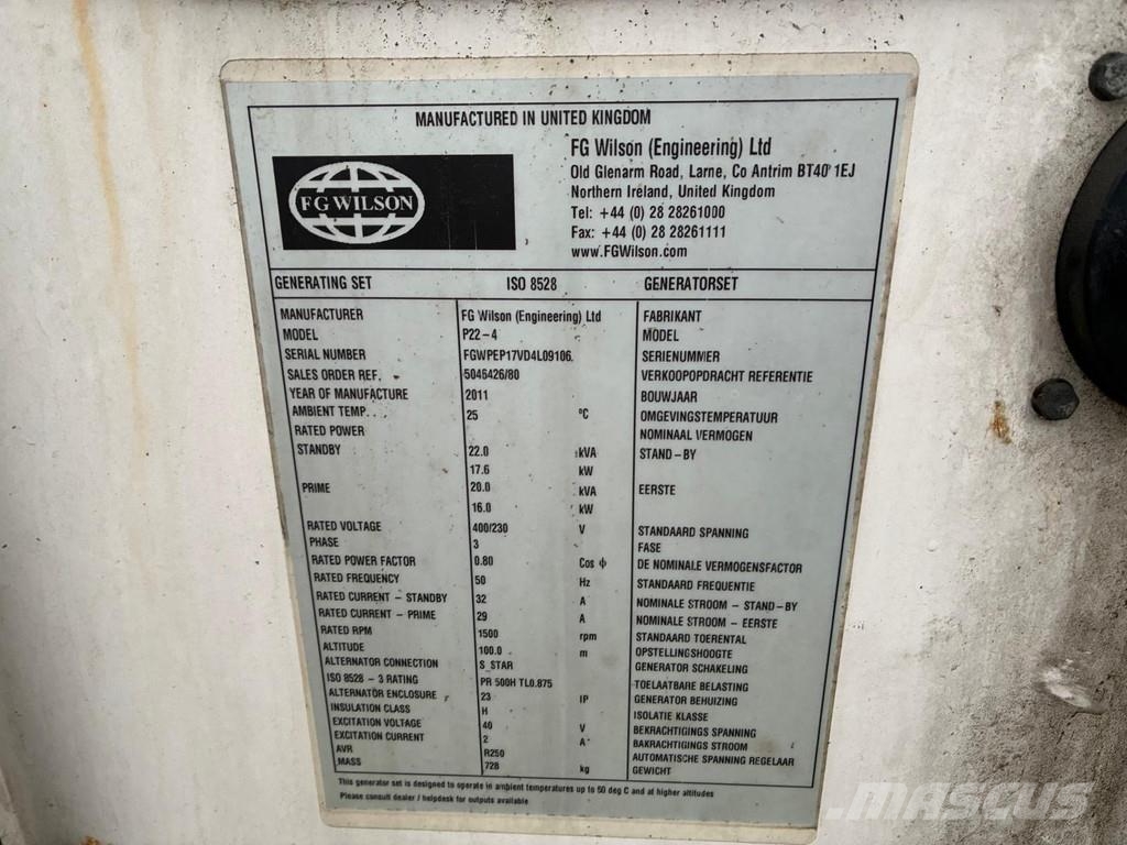 FG Wilson P22-4 Perkins engine 404D-22 Other Generators