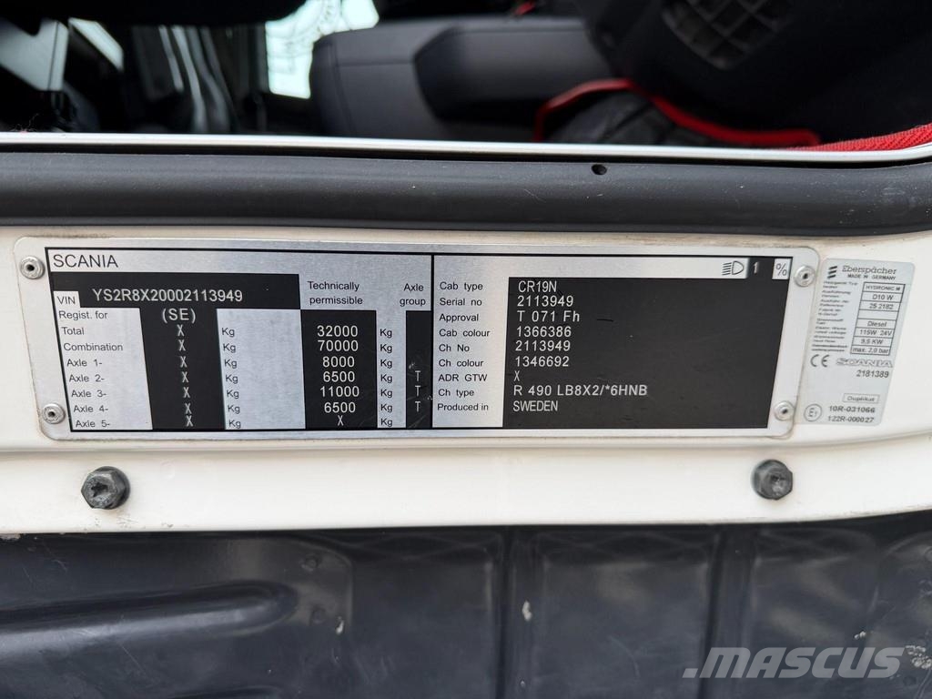 Scania R490 8x2*6 EURO 6 + 22M3 TANK CAPACITY Automobilinės cisternos