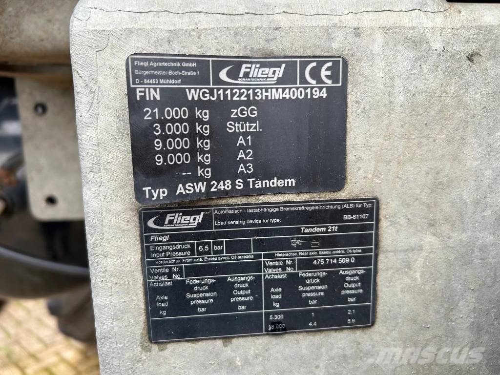Fliegl ASW 248 Schuifdumper Bañeras