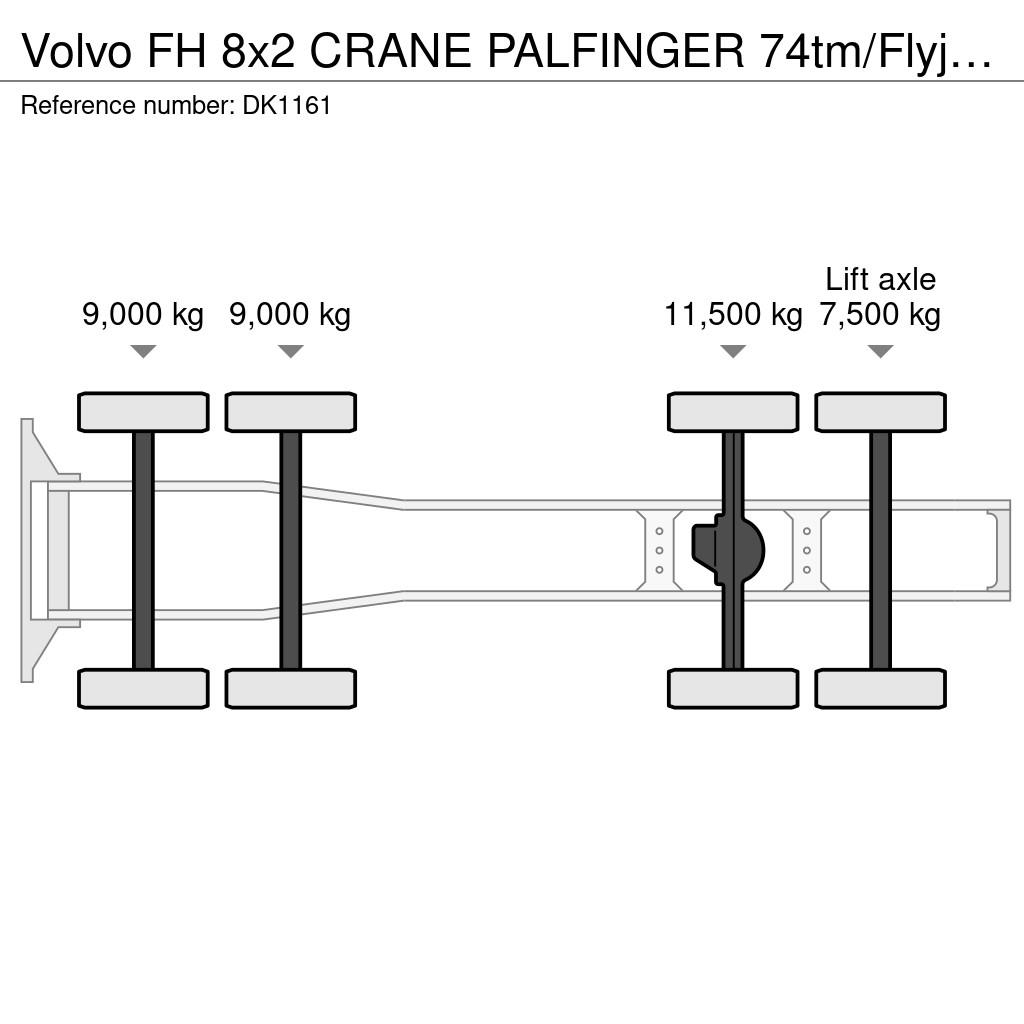 Volvo FH 8x2 CRANE PALFINGER 74tm/Flyjib /WINCH!!TOP NL Trækkere