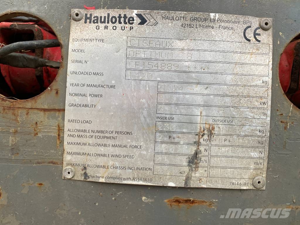 Haulotte Optimum 8 Electric Scissor Work Lift 777cm Käärtõstukid