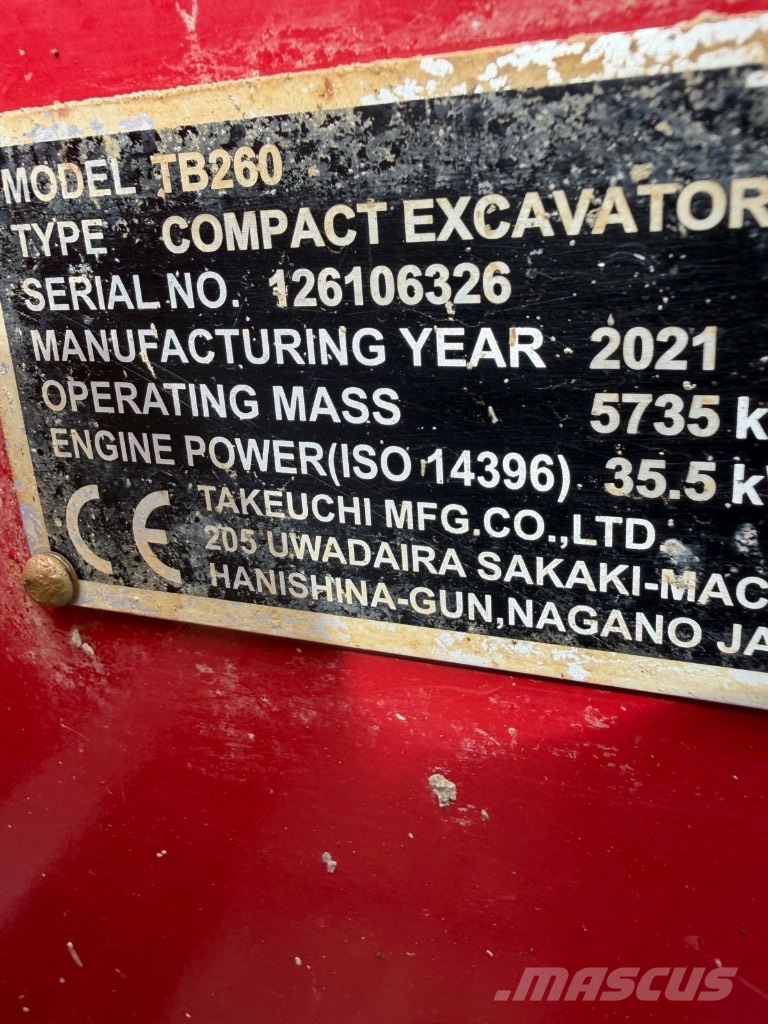 Takeuchi TB 260 Miniescavatori